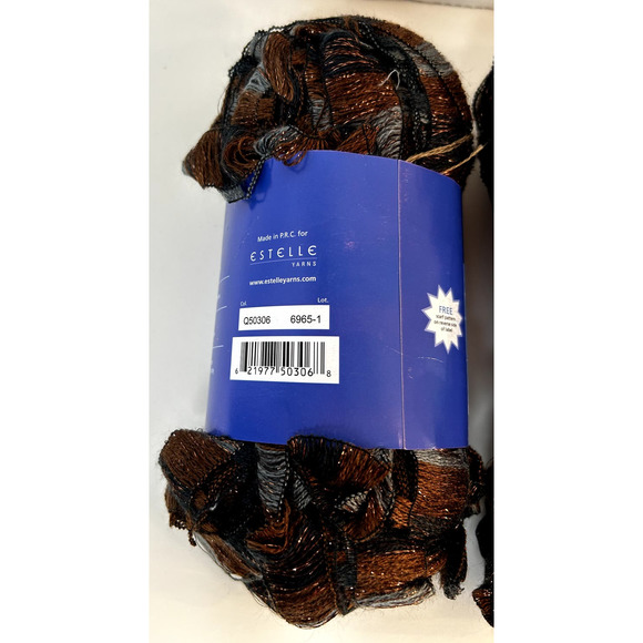 NEW Estelle Yarns Frill Seeker Stargazer (2) Ruffle Ribbon Brown Silver Black - Picture 4 of 7